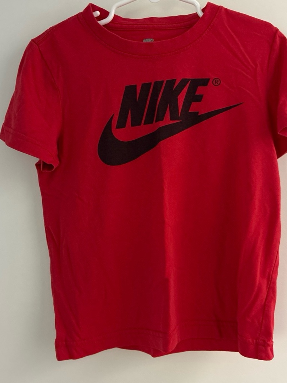 Nike Red Tee with Black Swoosh Logo